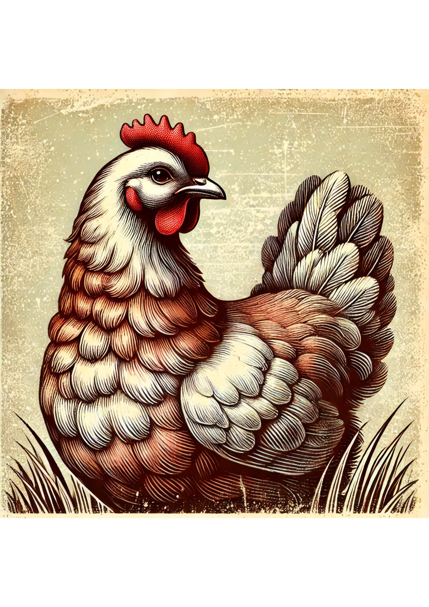 Sticker Sheet / Greeting Card – Hen Full Cat. No. 1953