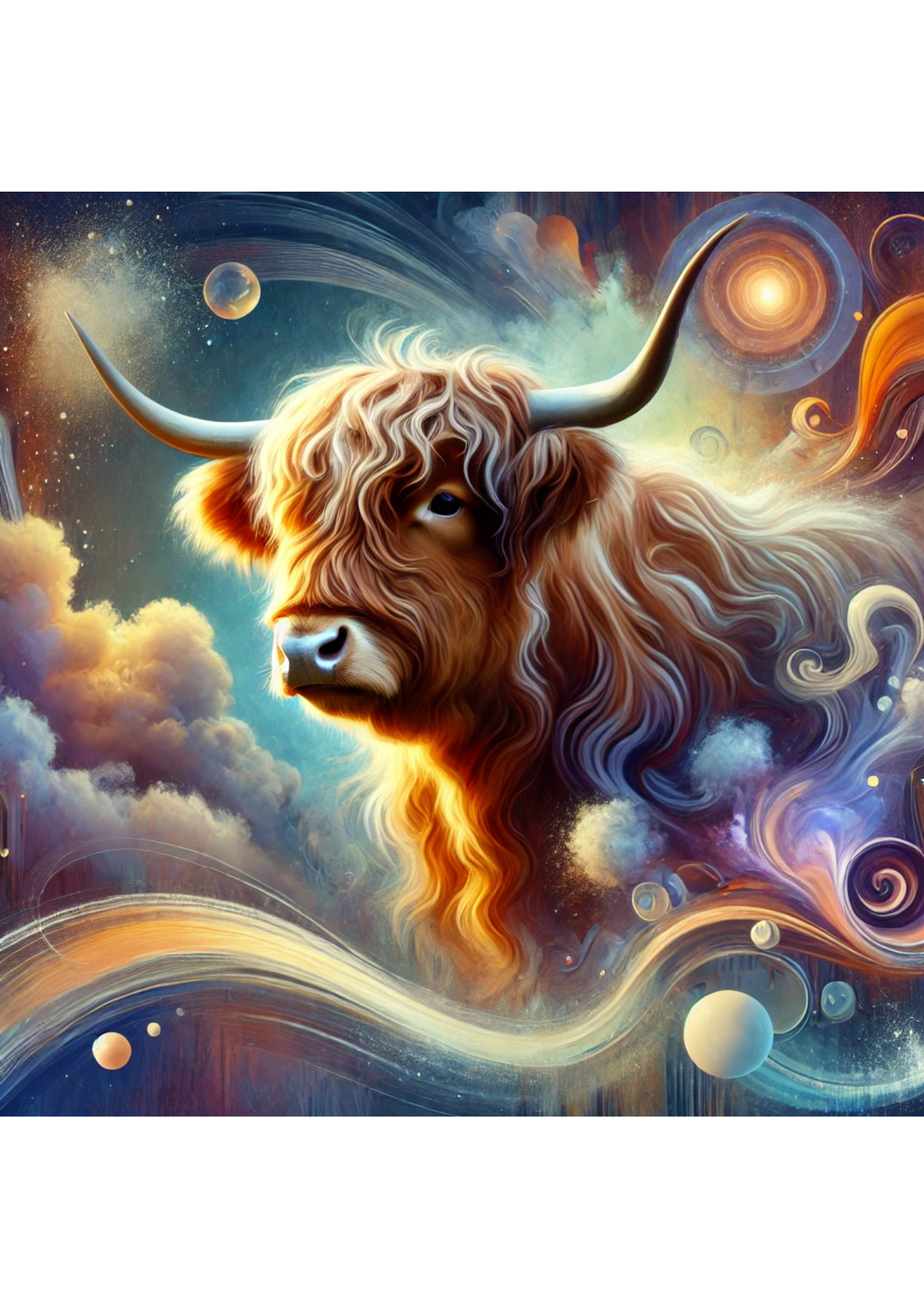 Sticker Sheet / Greeting Card – Highland Cow Surreal 2 Full Cat. No. 2832