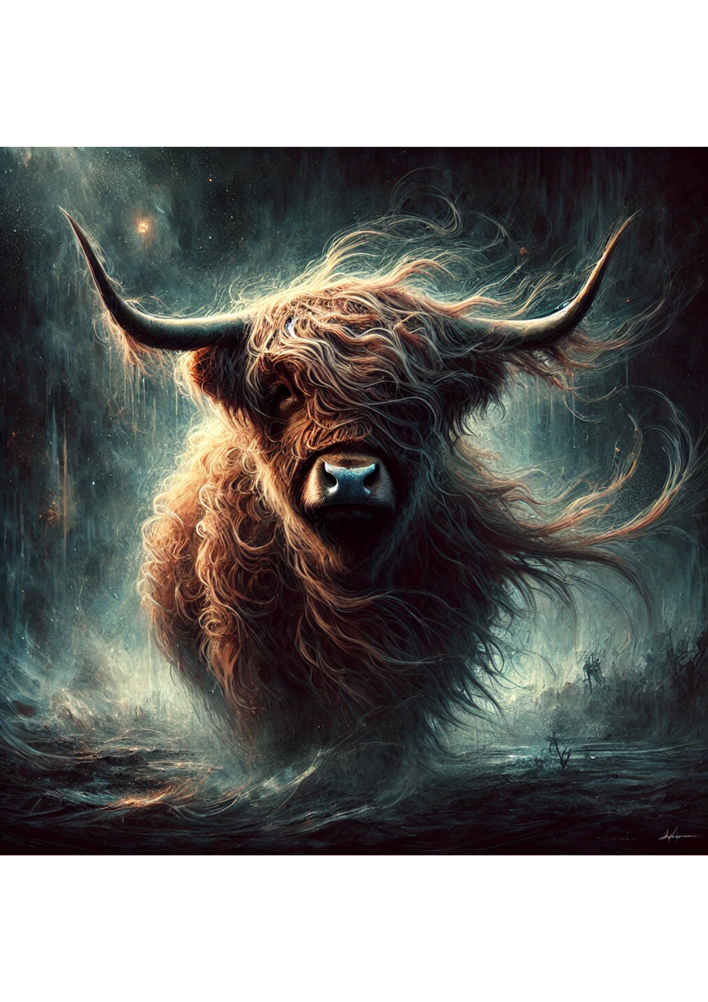 Sticker Sheet / Greeting Card – Highland Cow Surreal Full Cat. No. 2830