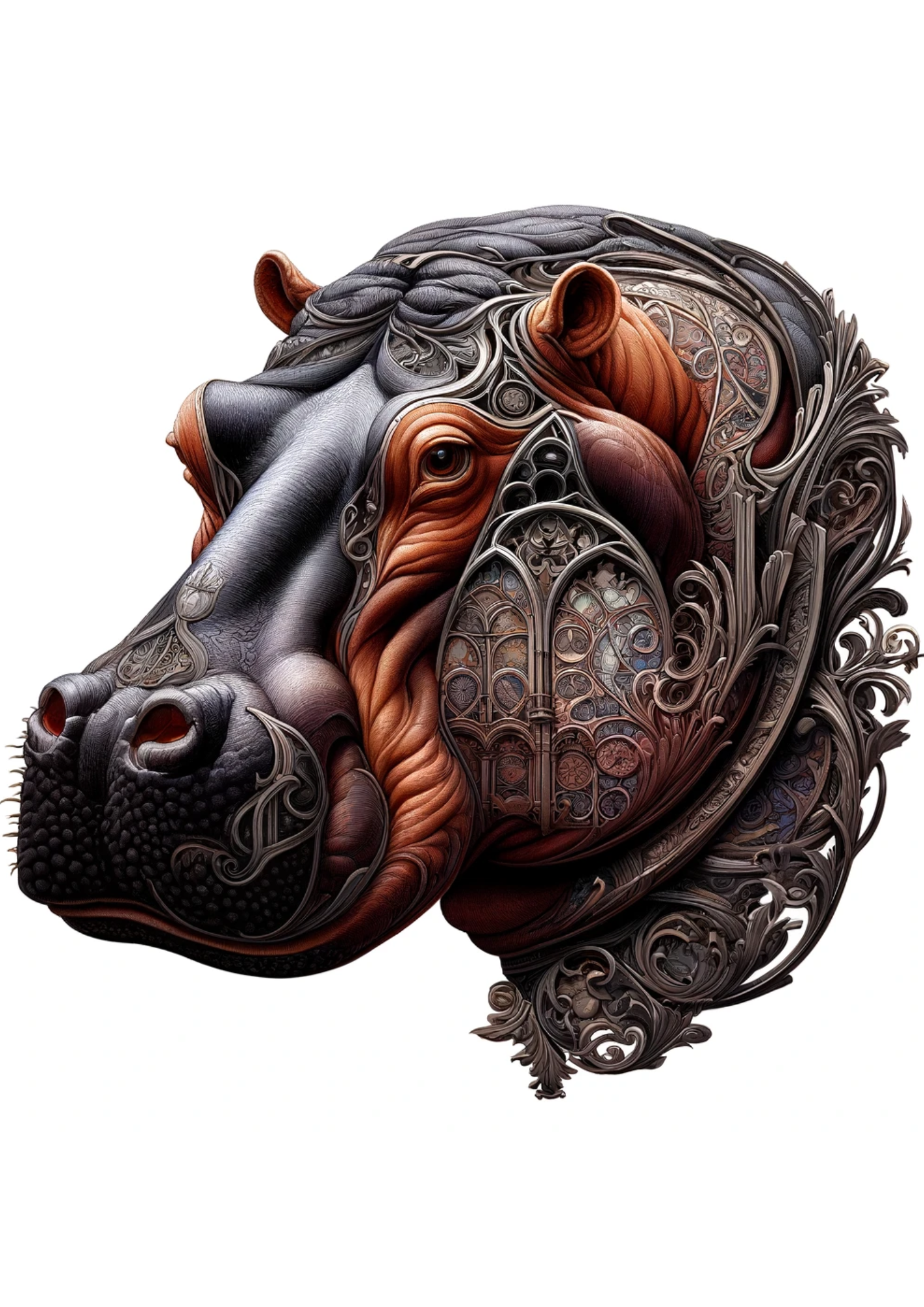 Sticker Sheet / Greeting Card – Hippopotamus Full Cat. No. 1957