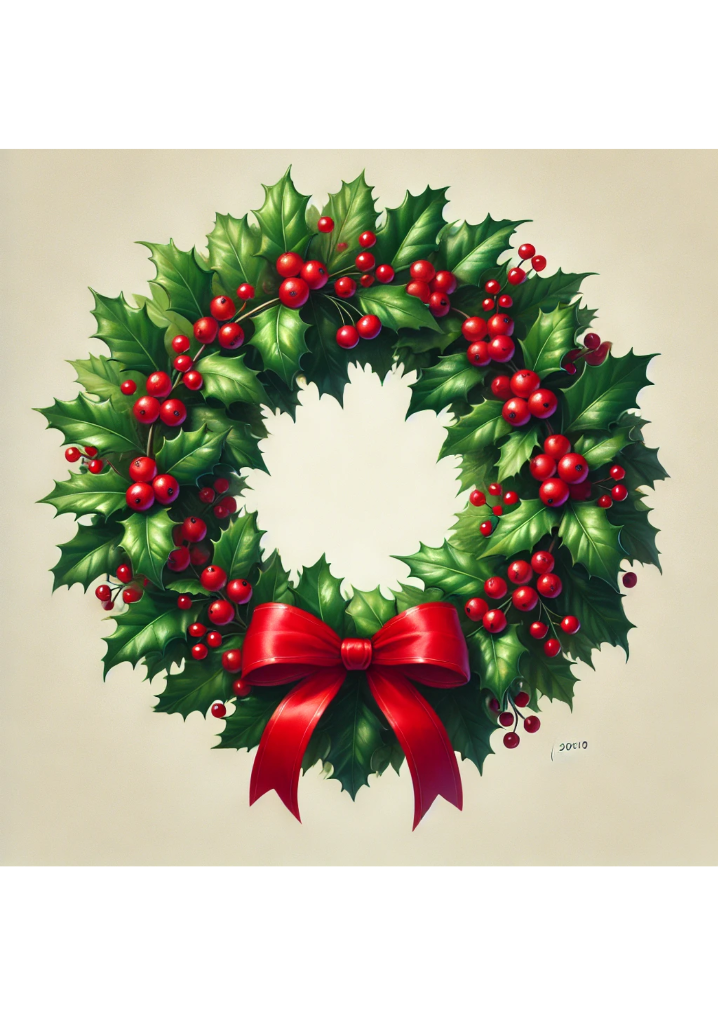 Sticker Sheet / Greeting Card – Christmas Wreath Full Cat. No. 3010