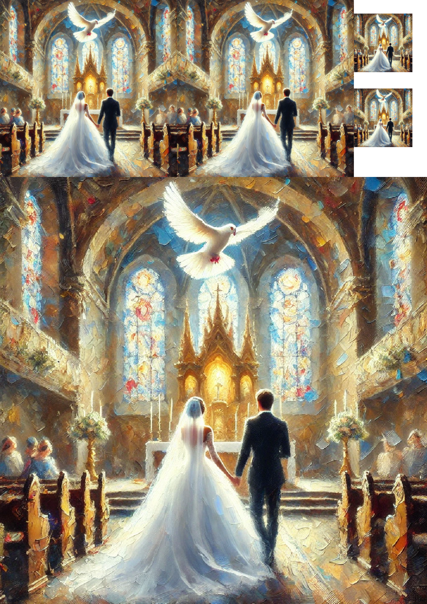 Sticker Sheet / Greeting Card – Wedding In The Church Collage Cat. No. 1299