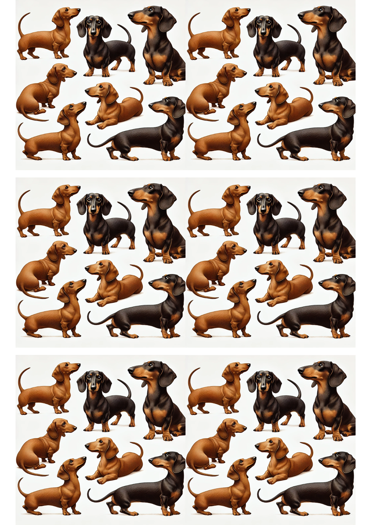 Sticker Sheet / Greeting Card – Dachshunds Collage Cat. No. 3011