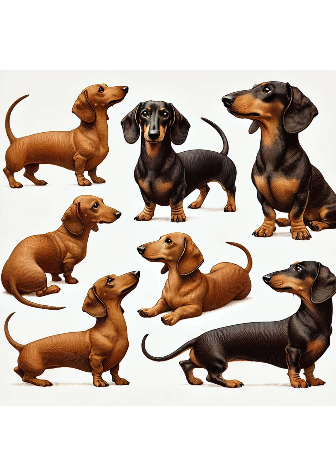 Sticker Sheet / Greeting Card – Dachshunds Full Cat. No. 3012