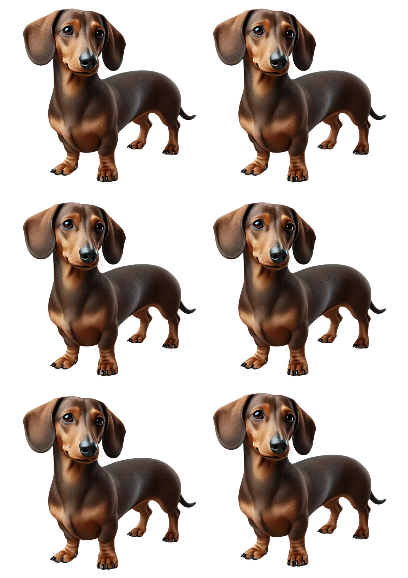 Sticker Sheet / Greeting Card – Dachshund Collage Cat No. 3073