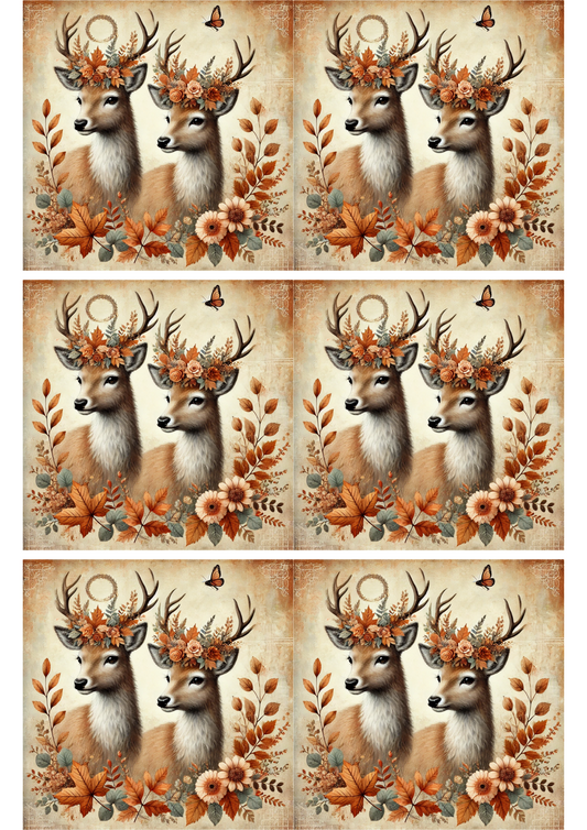 Sticker Sheet – Deer in Autumn Collage Cat. No. 2583