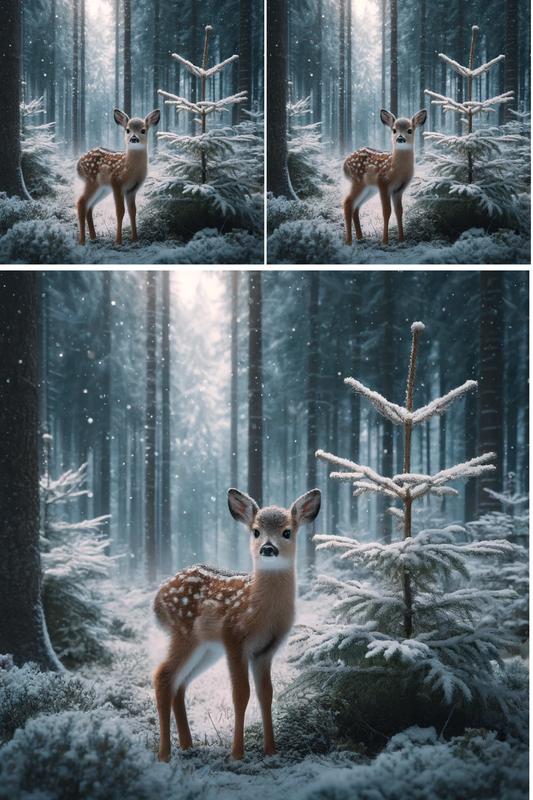 Sticker Sheet Baby Deer in Winter 2 Collage Cat. No. 557