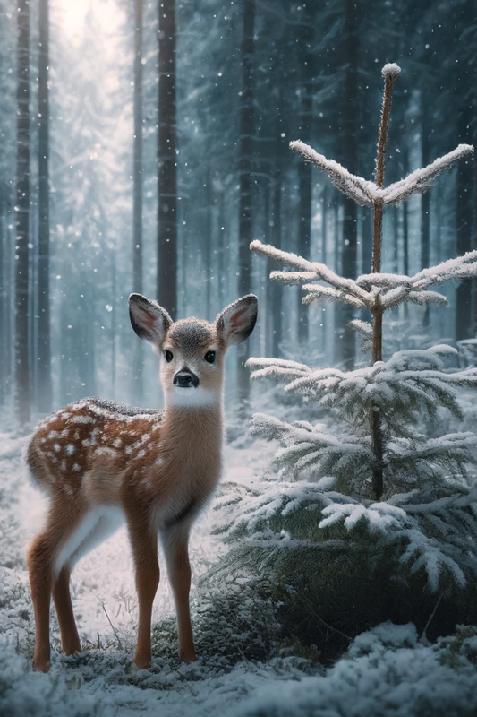 Sticker Sheet Baby Deer in Winter 2 Full Cat. No. 558