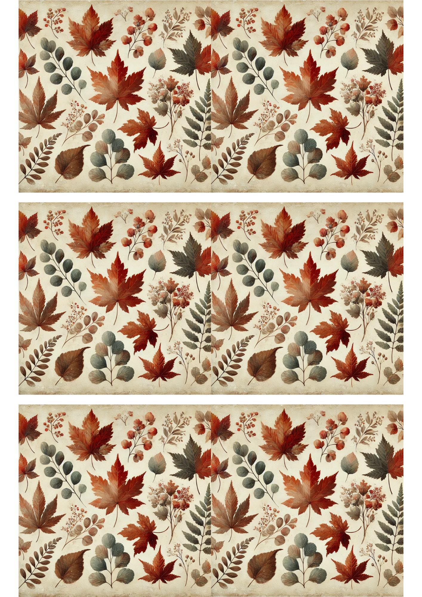 Sticker Sheet / Greeting Card – Autumn Leaves Collage Cat. No. 3019