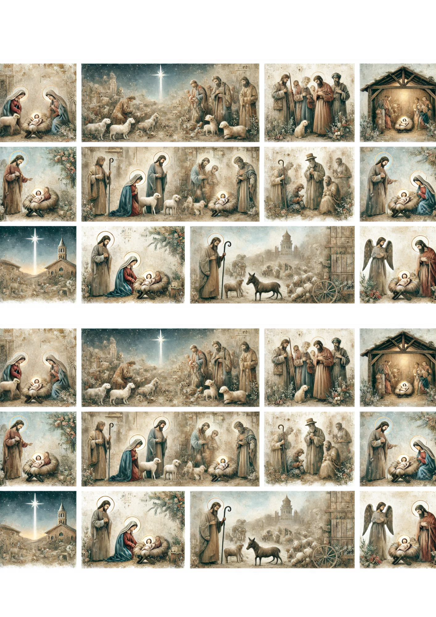 Sticker Sheet / Greeting Card – Birth of Jesus Collage Cat. No. 3023