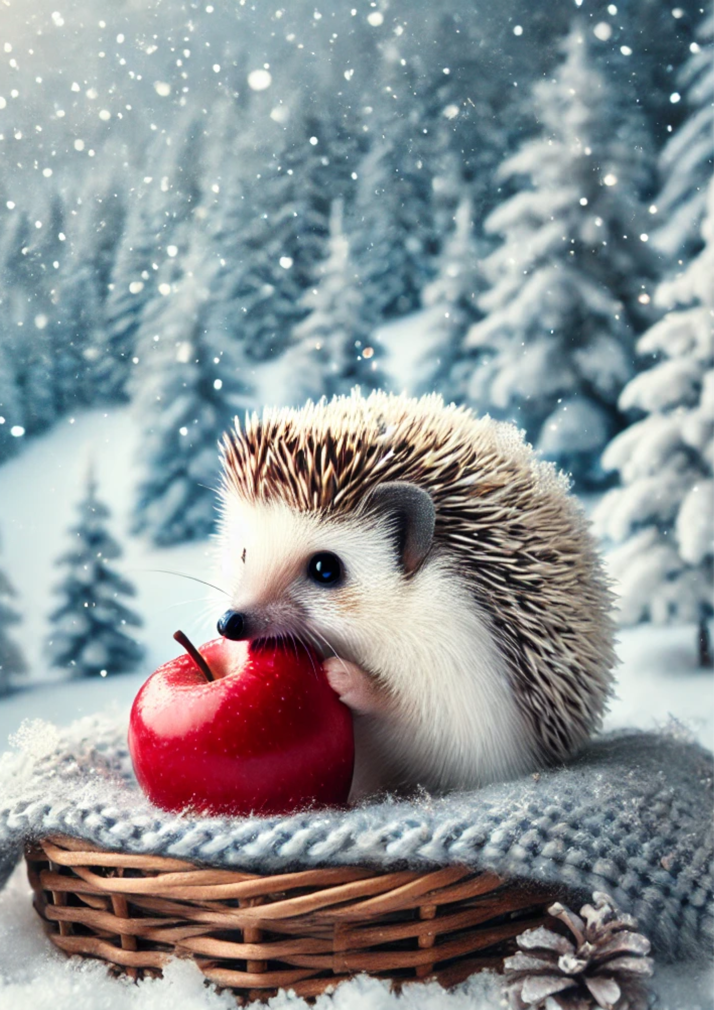 Sticker Sheet / Greeting Card – Hedgehog In The Park In Winter Full Cat. No. 1977