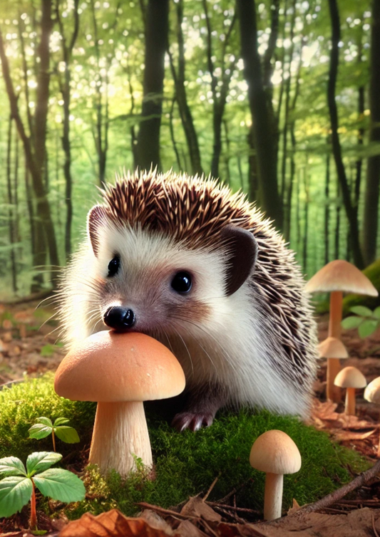 Klistremerkeark Pinnsvin i skogen Hel kat. nr. 1969