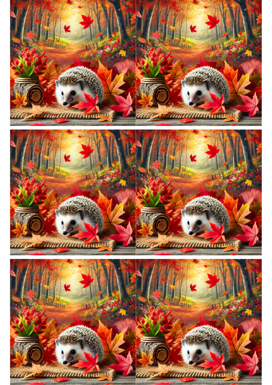 Sticker Sheet Hedgehog In Autumn Collage Cat. No. 1970
