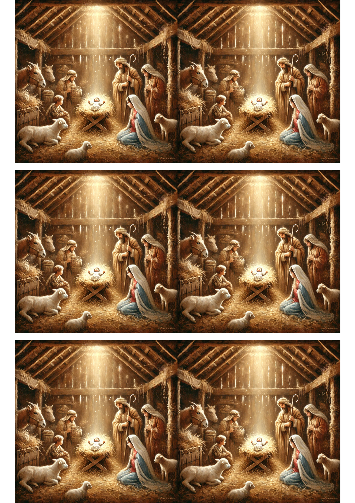 Sticker Sheet / Greeting Card – Birth of Jesus Collage Cat. No. 2839