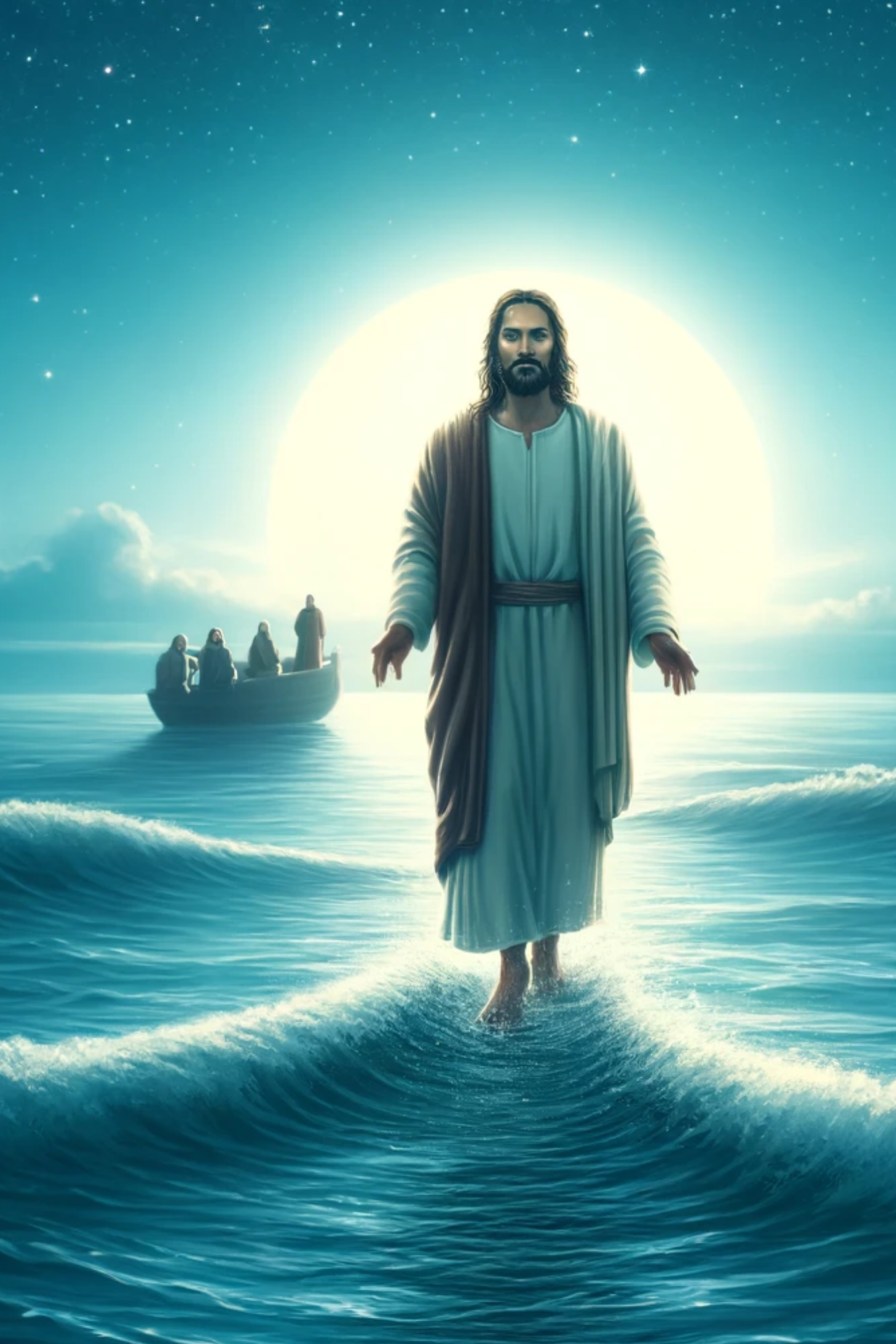 Sticker Sheet / Greeting Card – Jesus Walks on Water, Full, Cat. No. 568