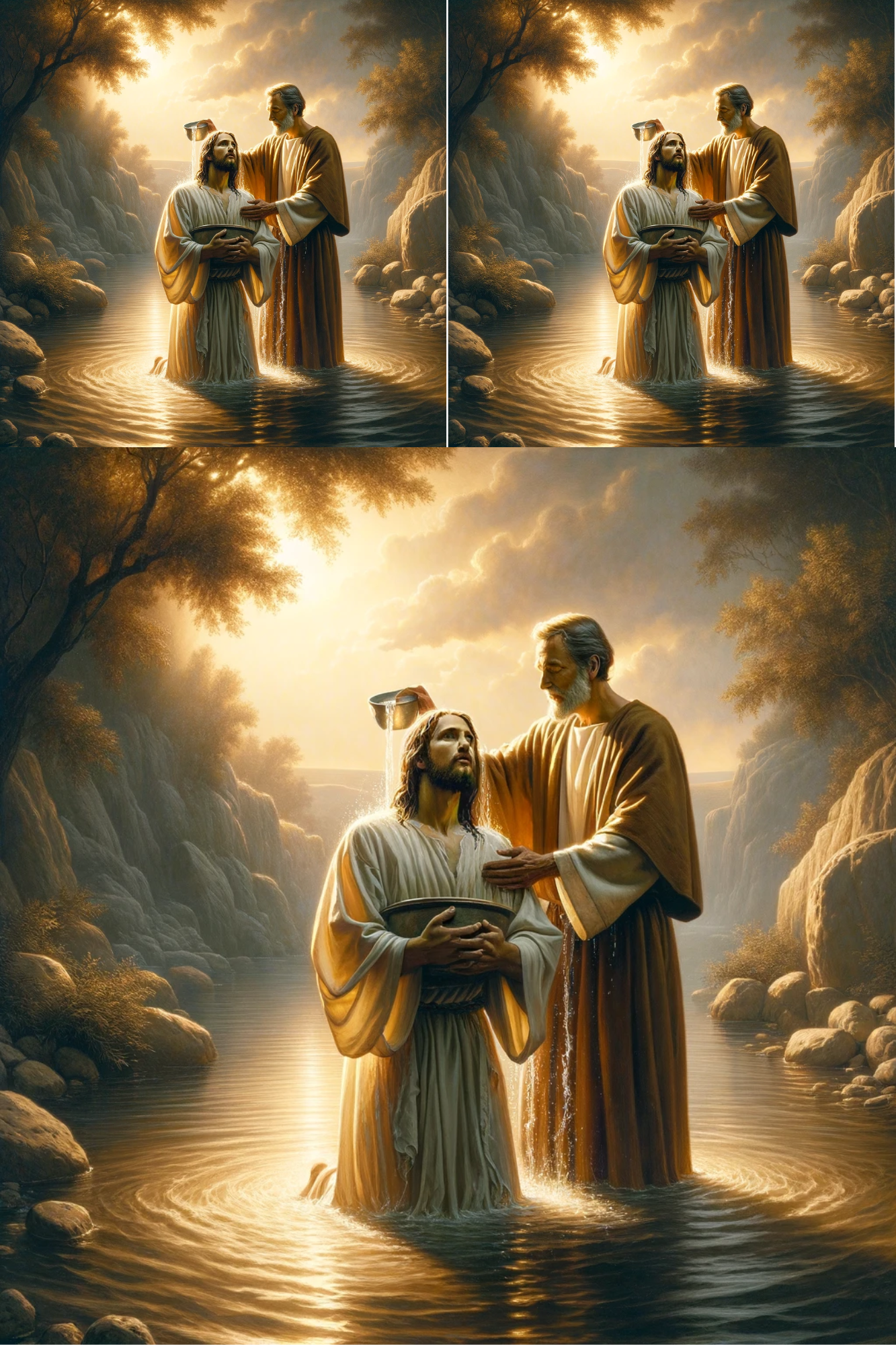 Sticker Sheet / Greeting Card – Jesus Baptized by Saint John Collage Cat. No. 569