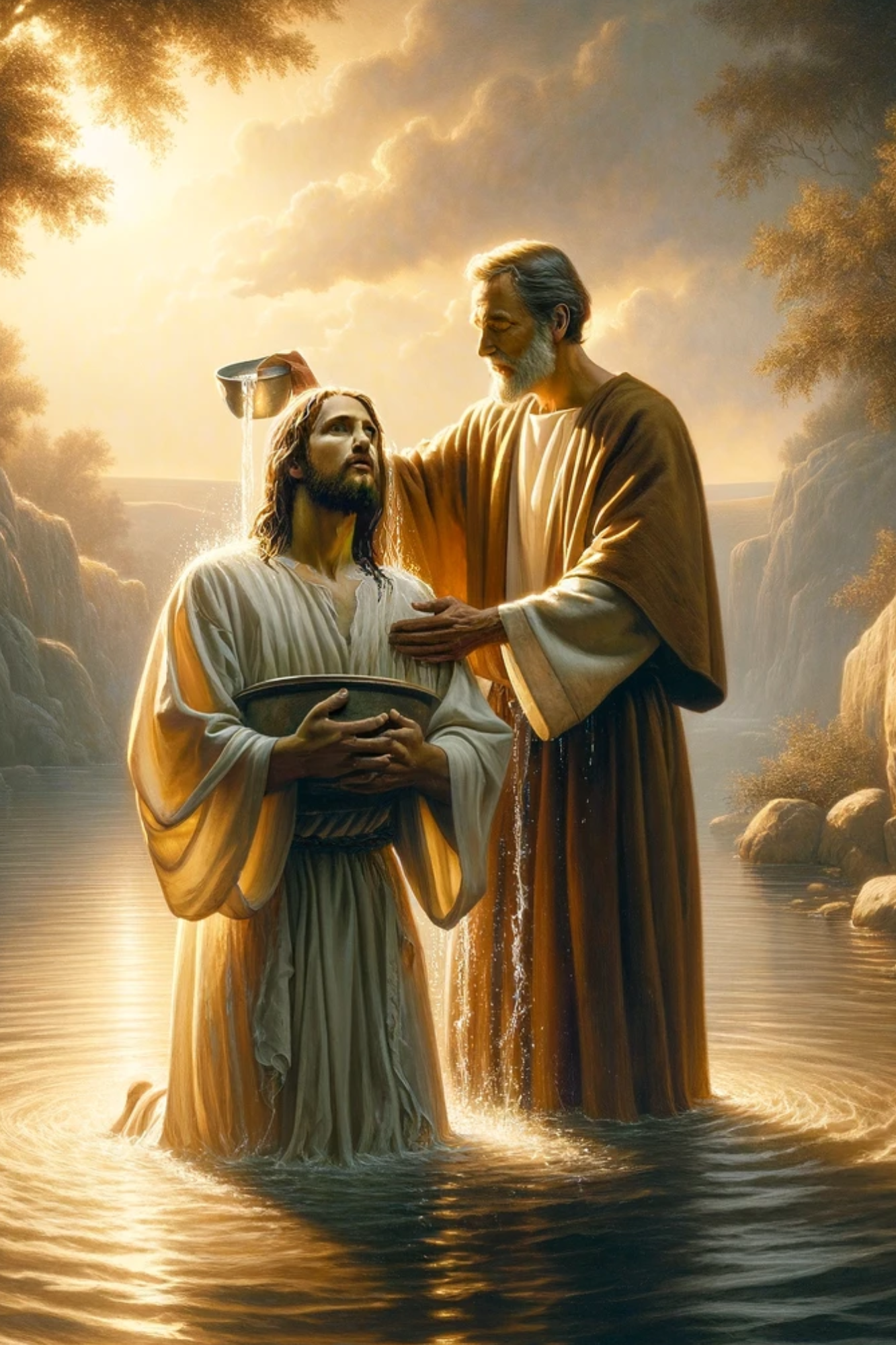 Sticker Sheet / Greeting Card – Jesus Baptized by Saint John Full Cat. No. 570