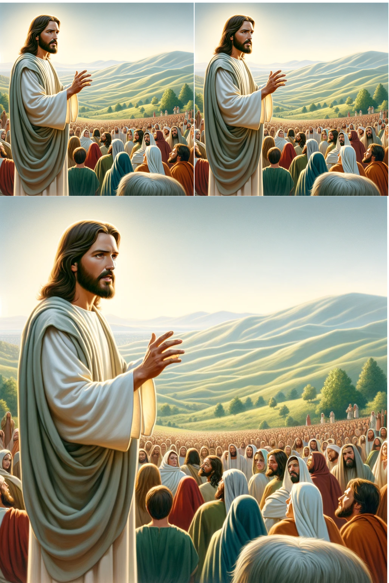 Sticker Sheet / Greeting Card – Jesus and the Sermon on the Mount Collage Cat. No. 573