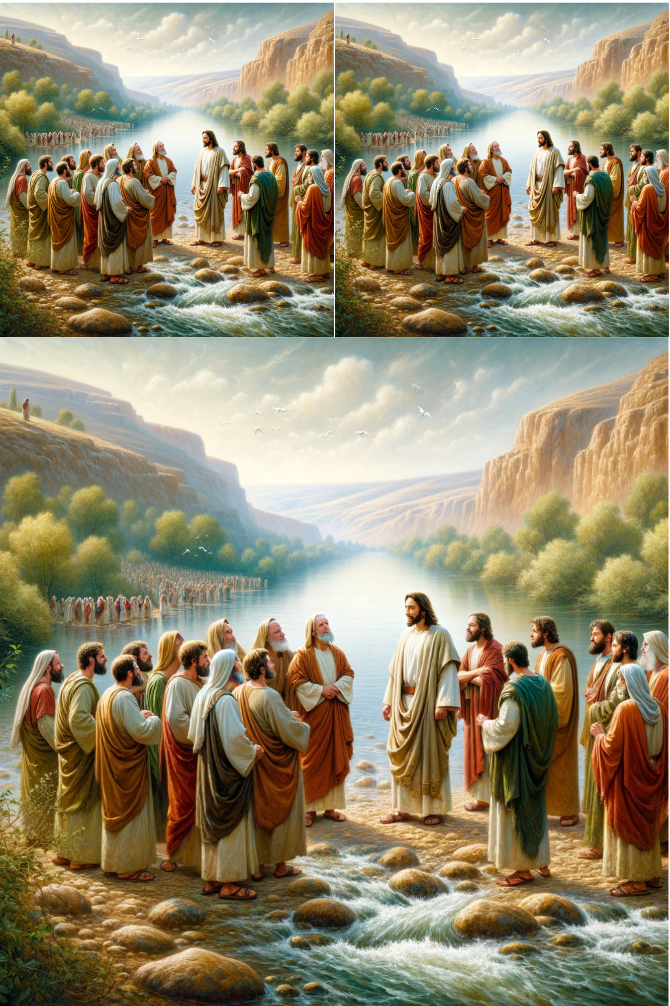 Sticker Sheet / Greeting Card – Jesus on the Jordan River Collage Cat. No. 577