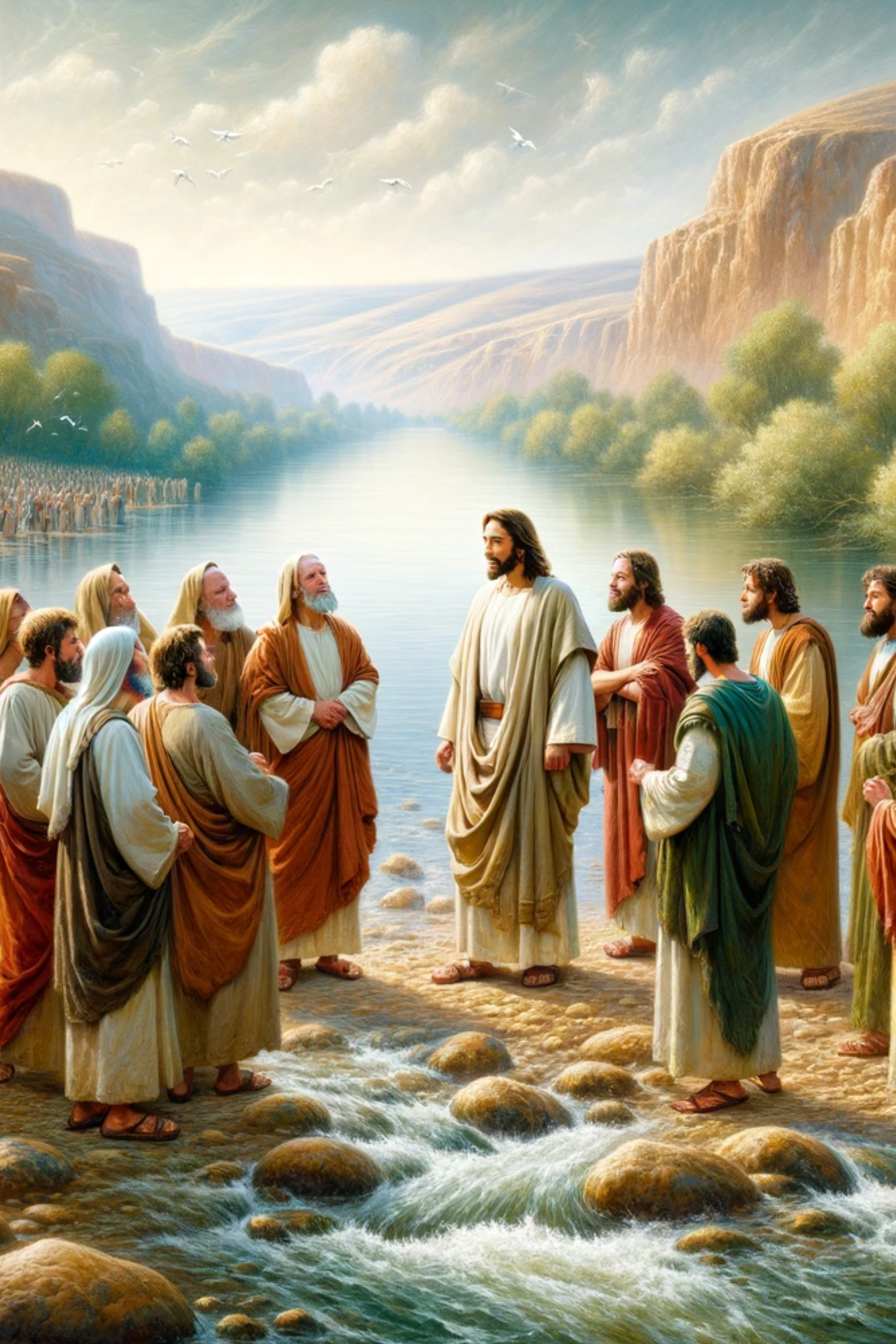 Sticker Sheet / Greeting Card – Jesus on the Jordan River Full Cat. No. 578