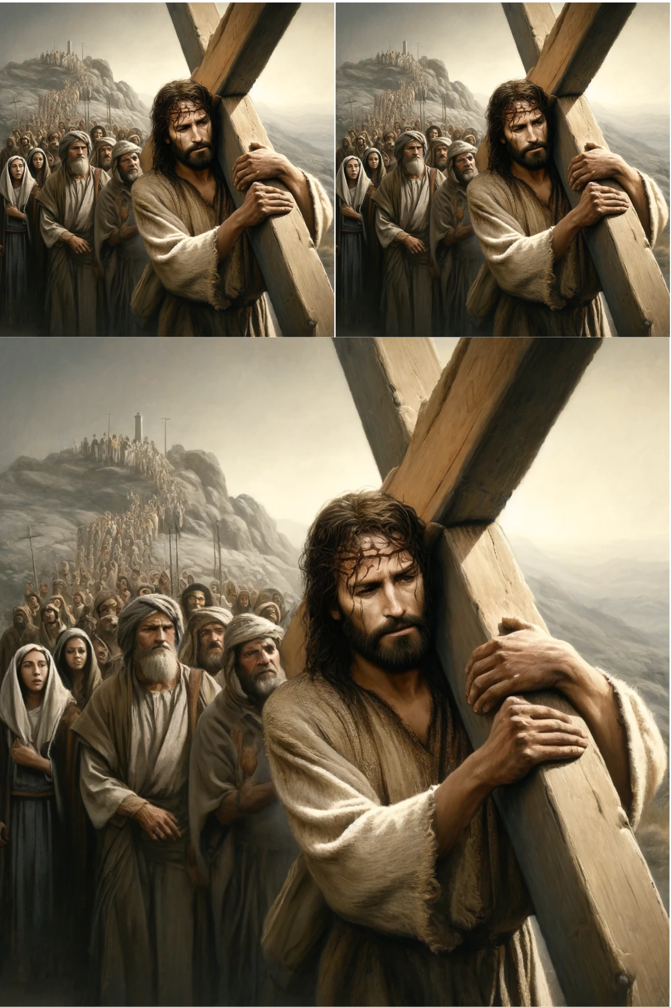 Sticker Sheet / Greeting Card – Jesus Carrying the Cross Collage Cat. No. 579