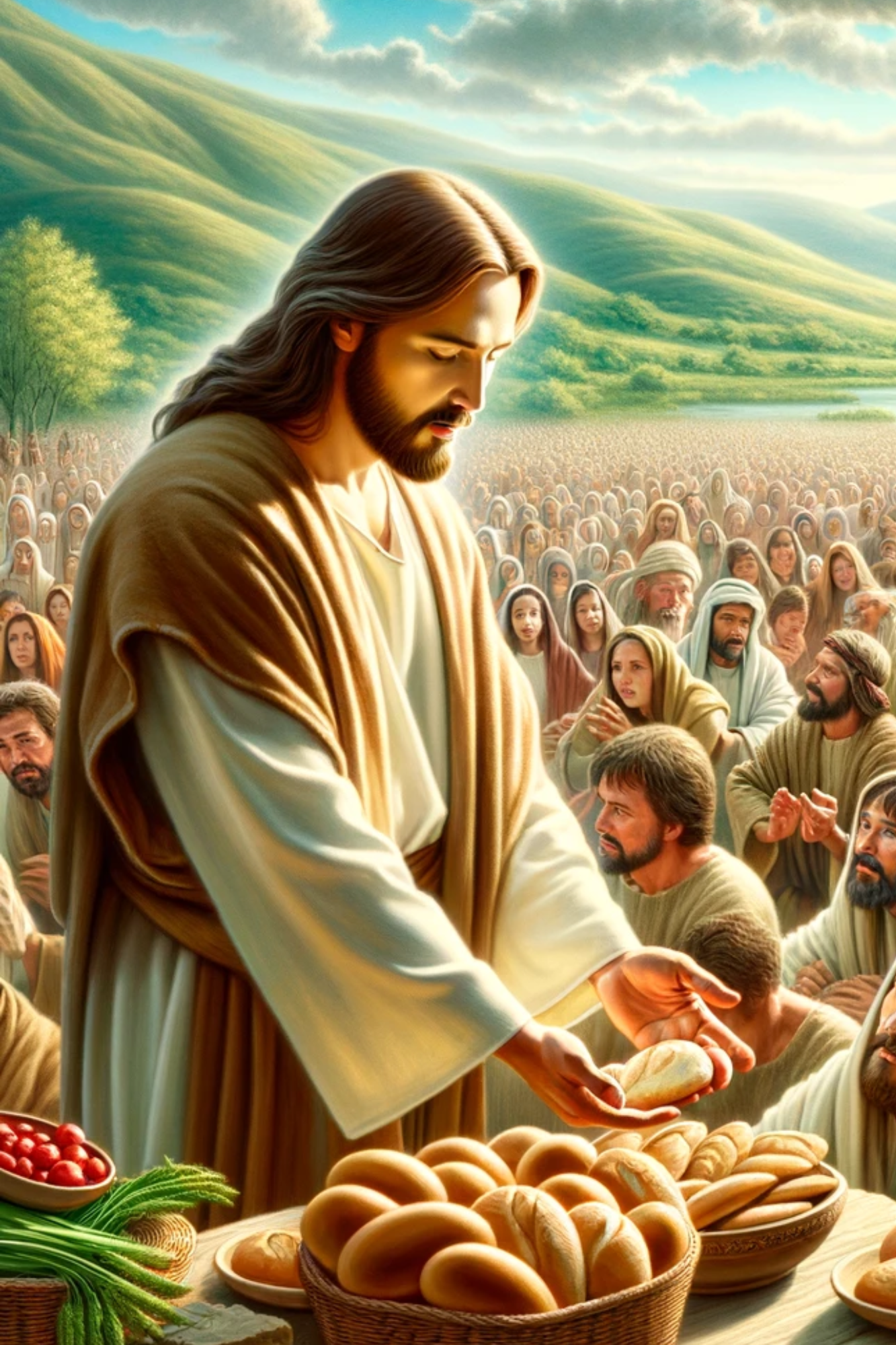 Sticker Sheet / Greeting Card – Jesus Multiplies Bread Full Cat. No. 582