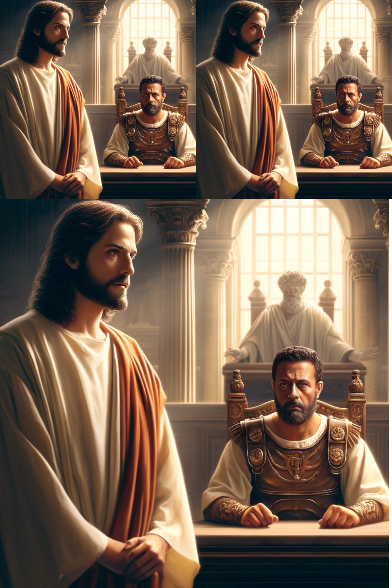 Sticker Sheet / Greeting Card – Jesus At Pontius Pilate Collage Cat. No. 585