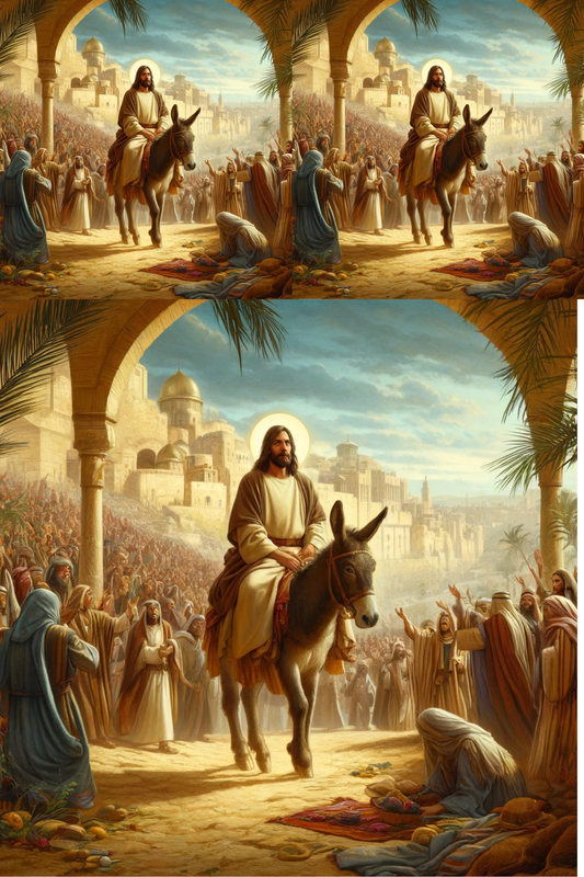 Sticker Sheet – Jesus Enters Jerusalem On A Donkey Collage Cat. No. 591