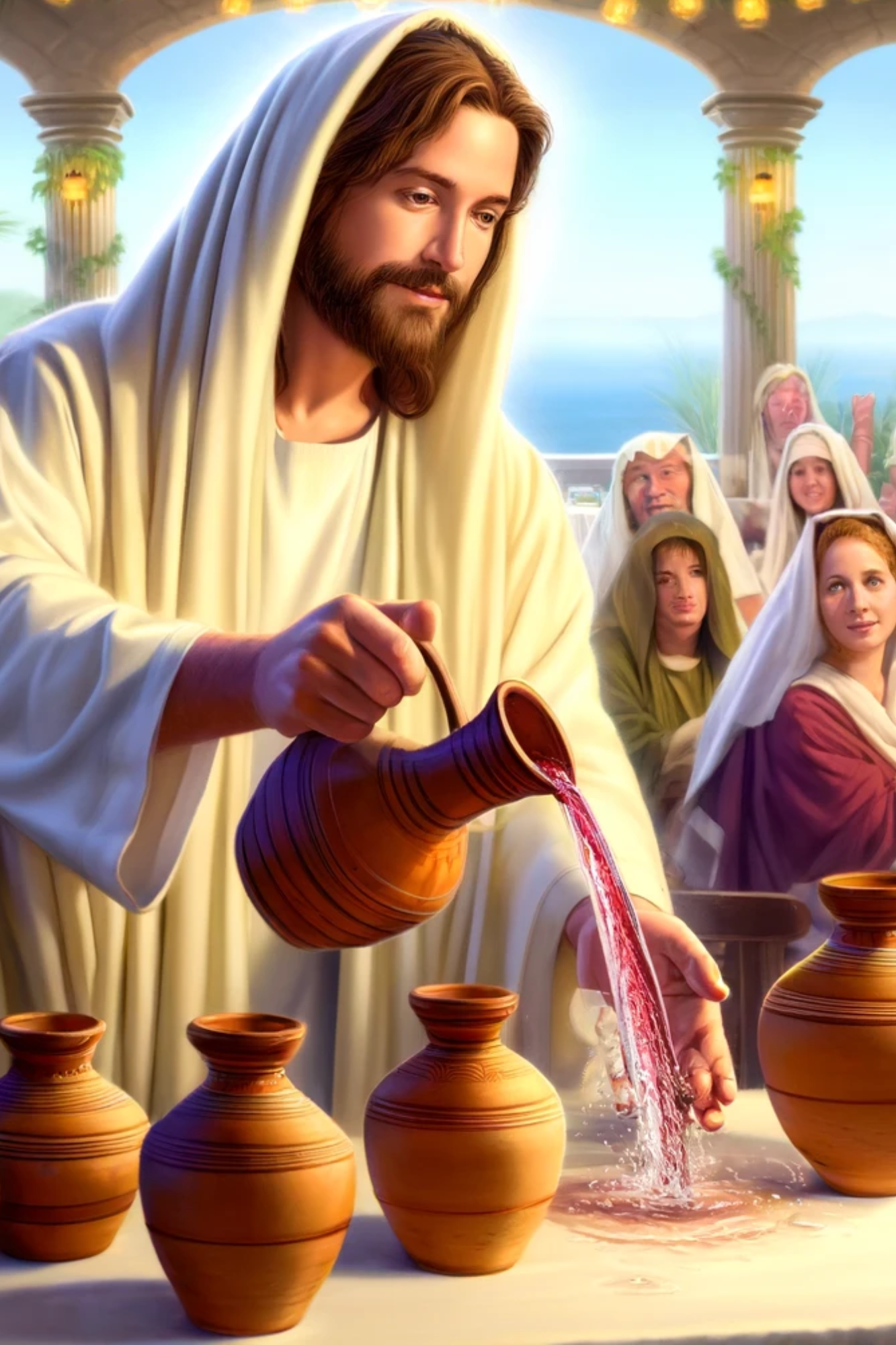 Sticker Sheet / Greeting Card – Jesus Performs a Miracle at Cana of Galilee Full Cat. No. 596