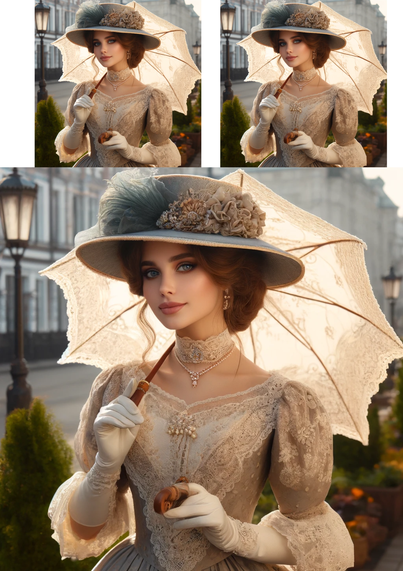 Sticker Sheet / Greeting Card – Victorian Woman 3 Collage Cat. No. 599