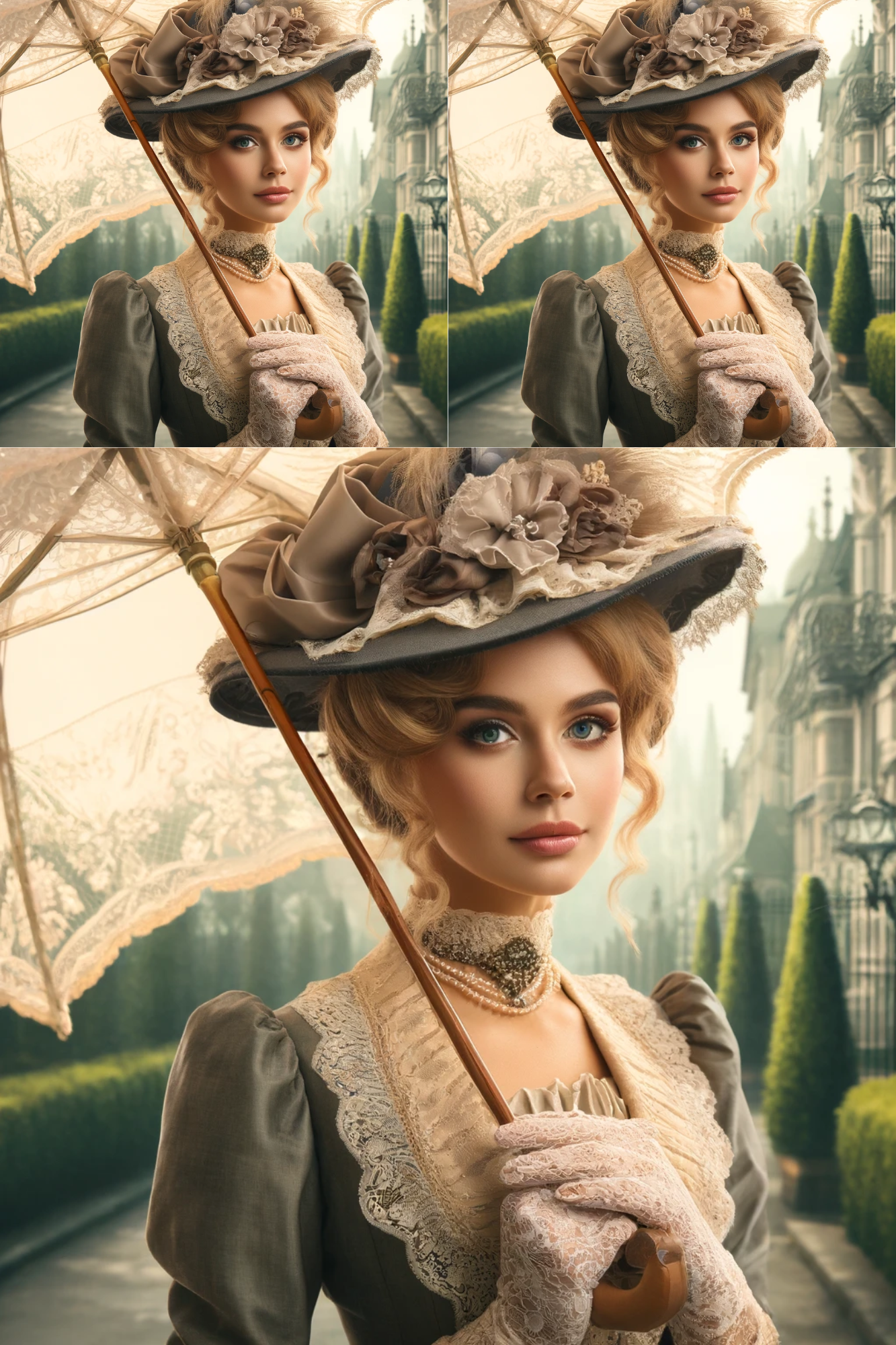 Sticker Sheet / Greeting Card – Victorian Woman 6 Collage Cat. No. 605