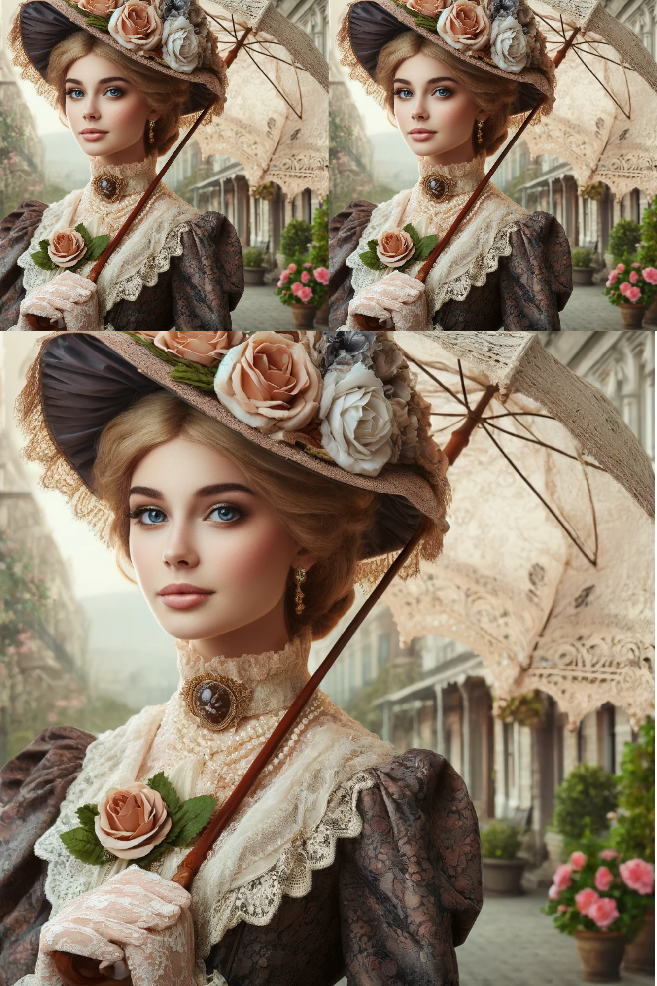 Sticker Sheet / Greeting Card – Victorian Woman Collage Cat. No. 607