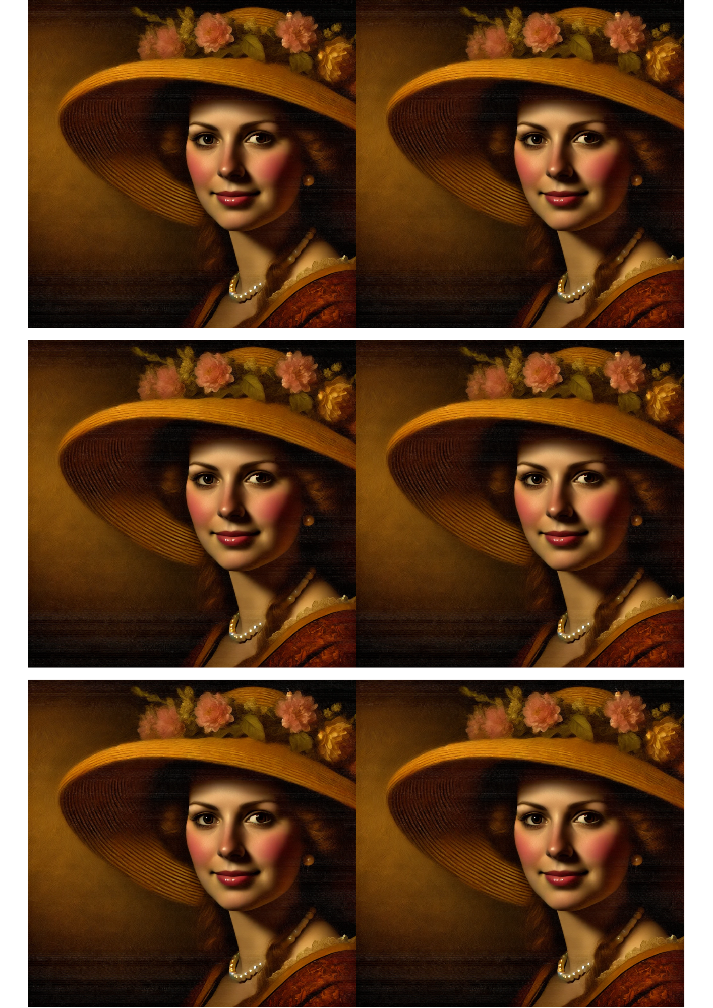 Sticker Sheet / Greeting Card – Woman In Rembrandt Style 5 Collage Cat. No. 2006