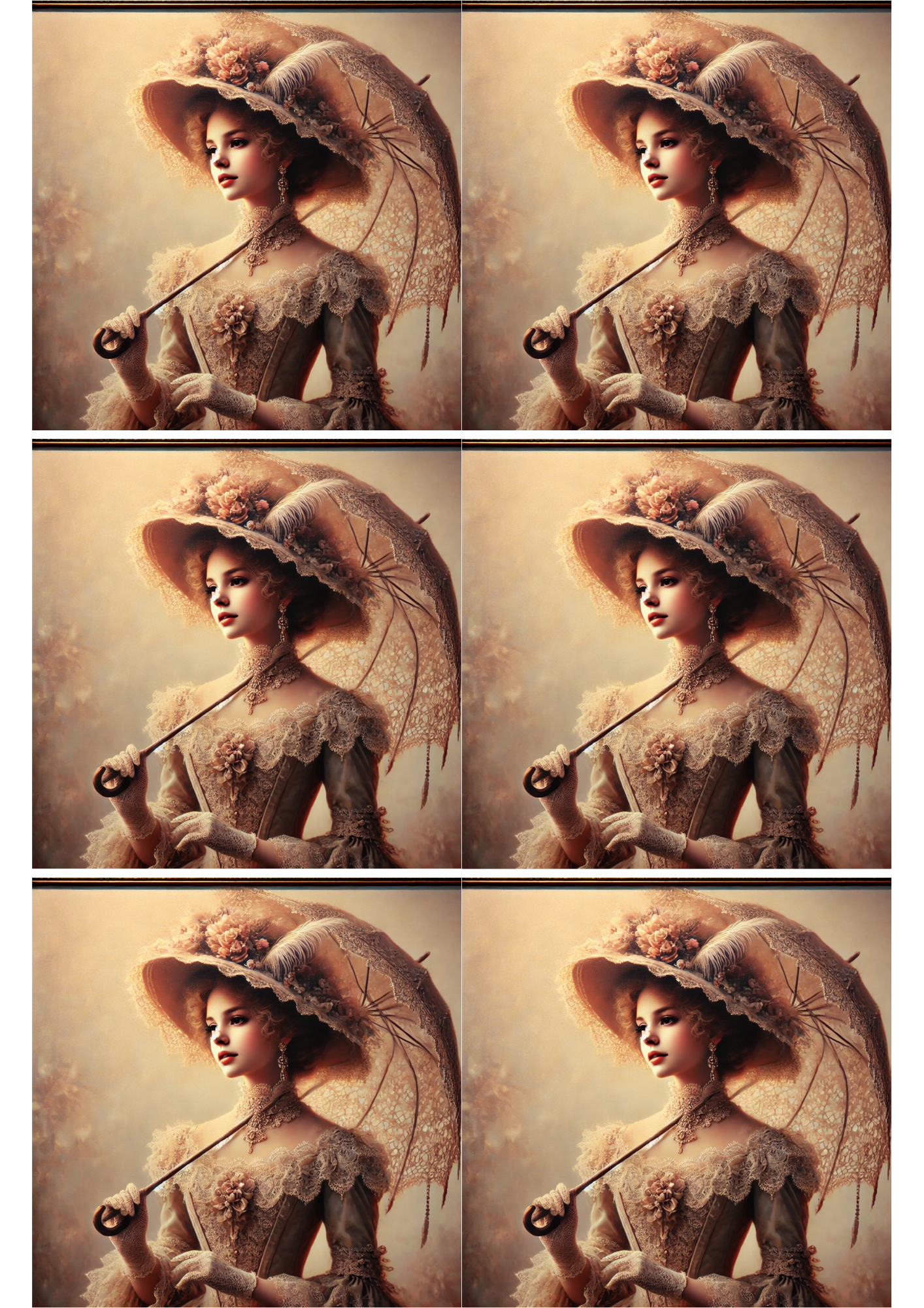 Sticker Sheet / Greeting Card – Victorian Woman Collage Cat. No. 2008