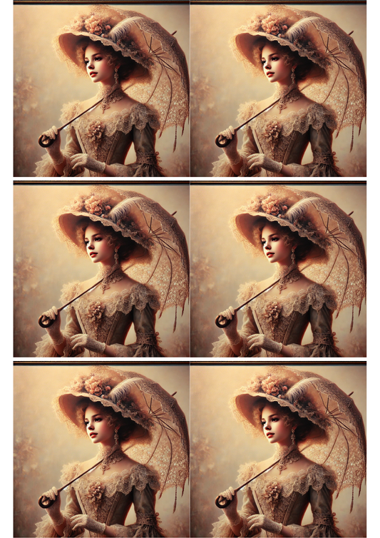 Sticker Sheet Victorian Woman Collage Cat. No. 2008