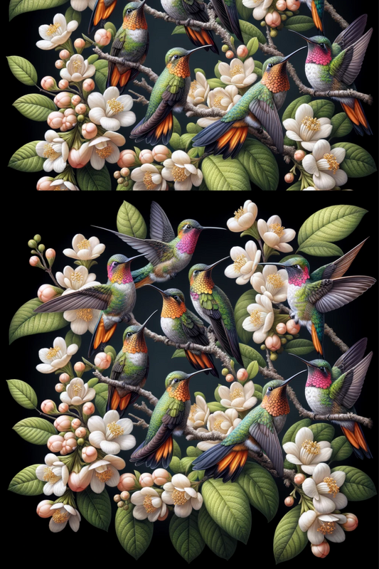 Klistremerkeark Kolibri på sandeltre Kat. nr. 142