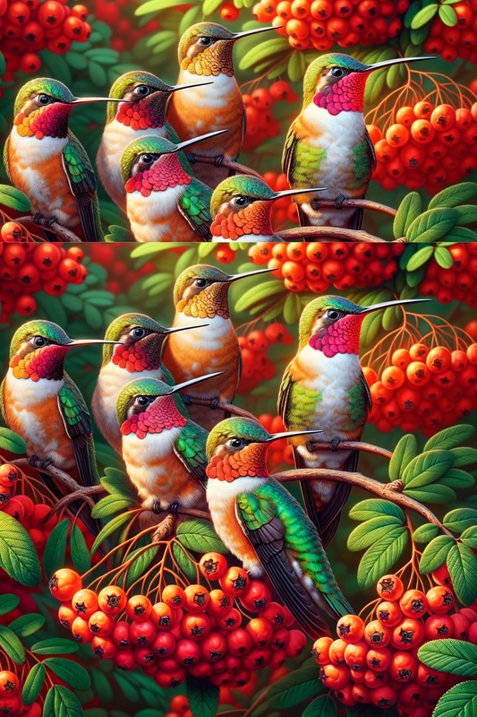 Klistremerkeark – Kolibri på rogntre nr. 144