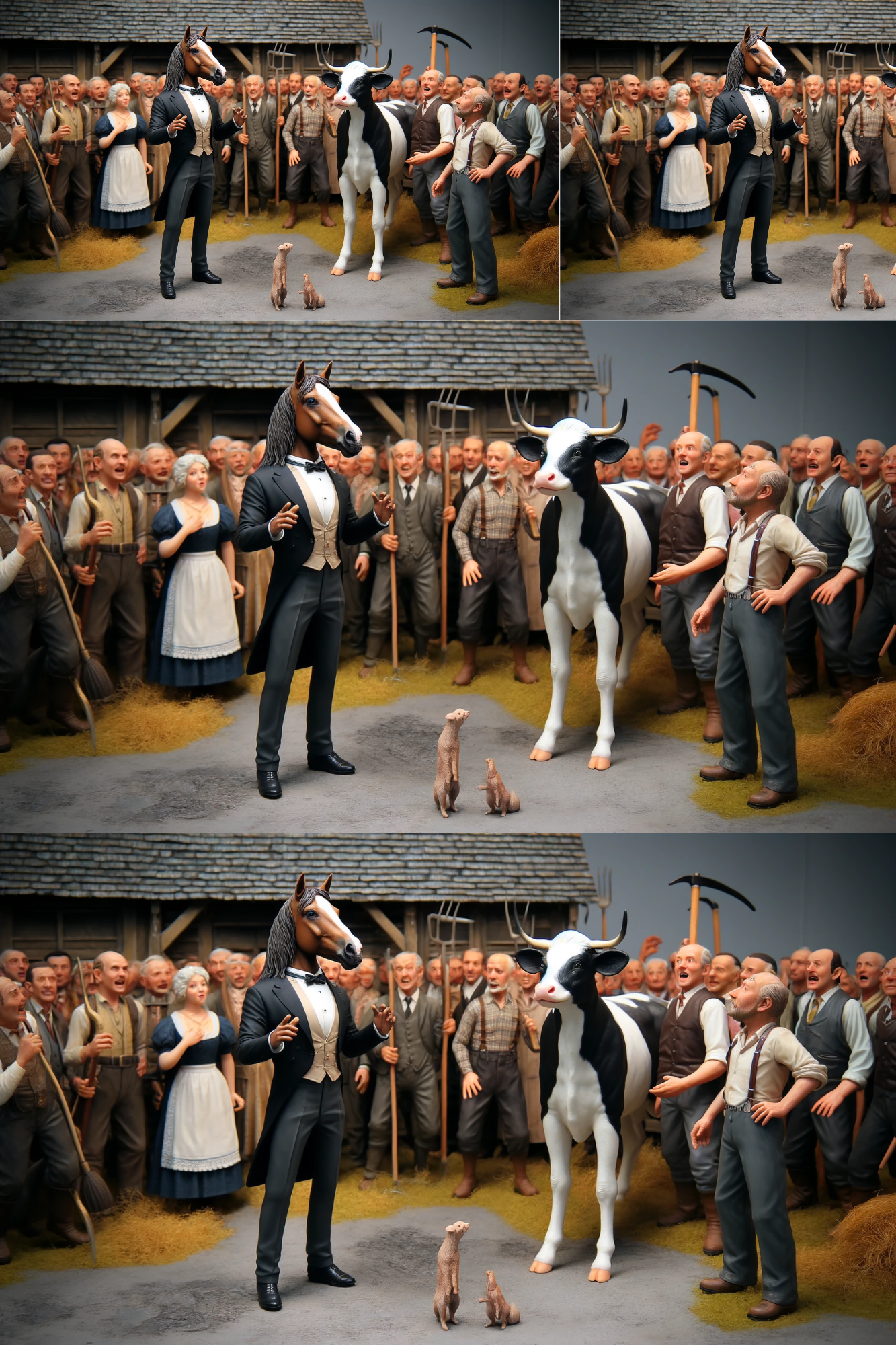 Sticker Sheet / Greeting Card – Horse in Tailcoat Collage Cat. No. 147