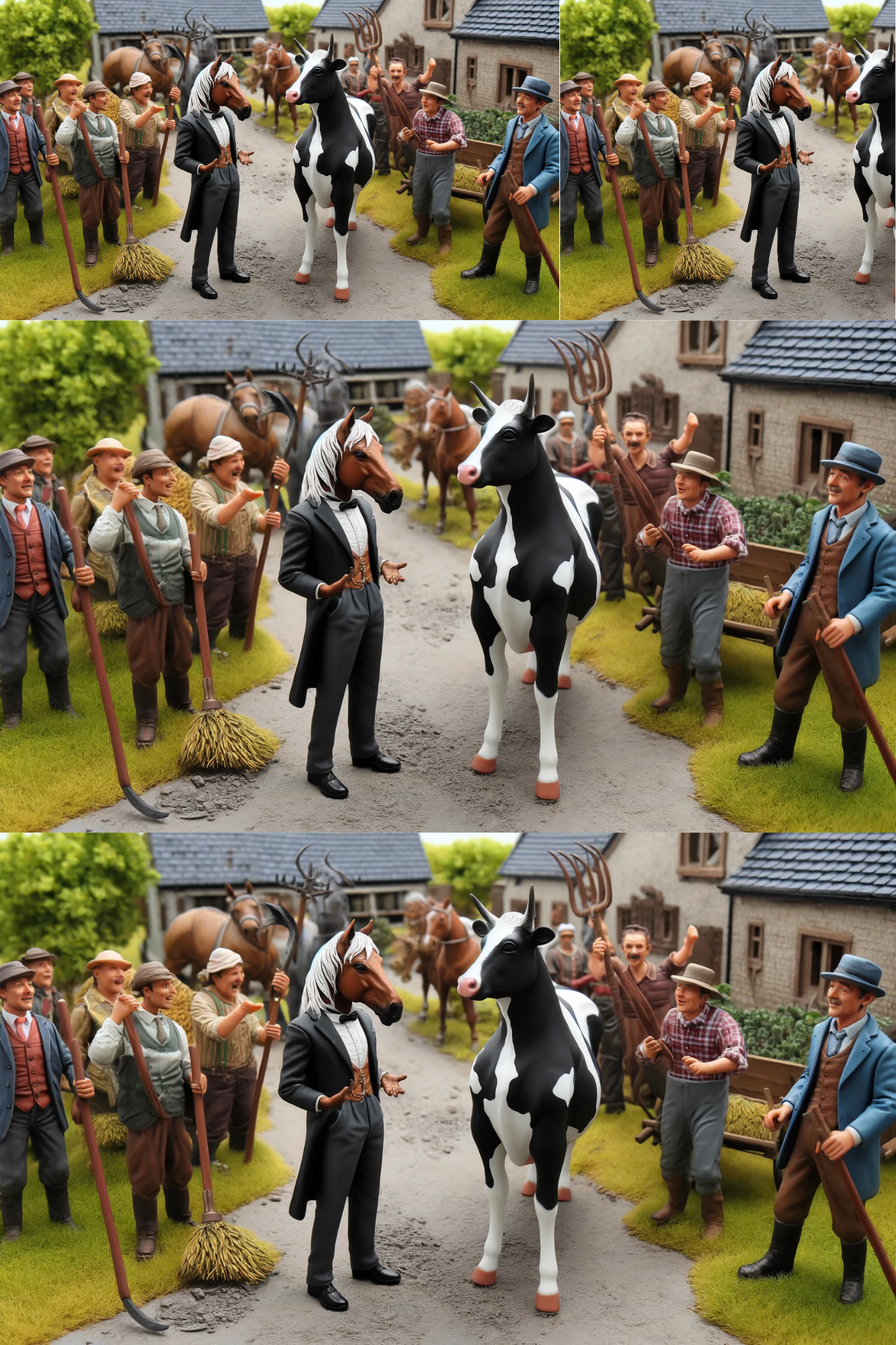 Sticker Sheet / Greeting Card – Horse Cow Talking 2 Collage Cat. No. 151