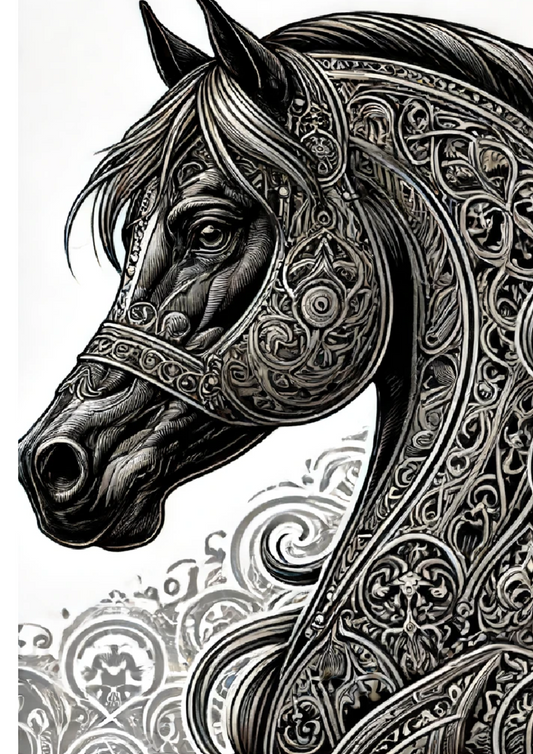 Sticker Sheet – Horse In Gothic Style Full Cat. No. 1195