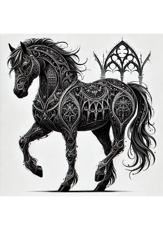 Sticker Sheet – Horse and Portico in Gothic Style Full Cat. No. 2406