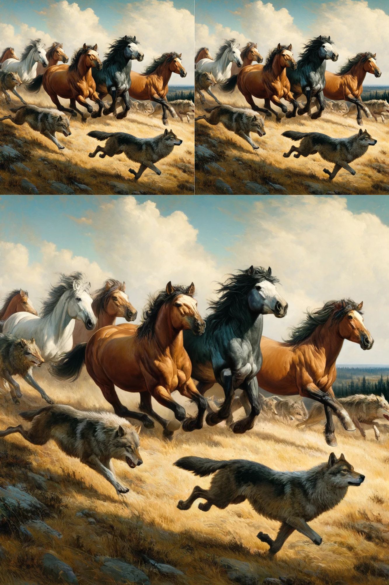 Sticker Sheet / Greeting Card – Horse and Wolf Cat. No. 31