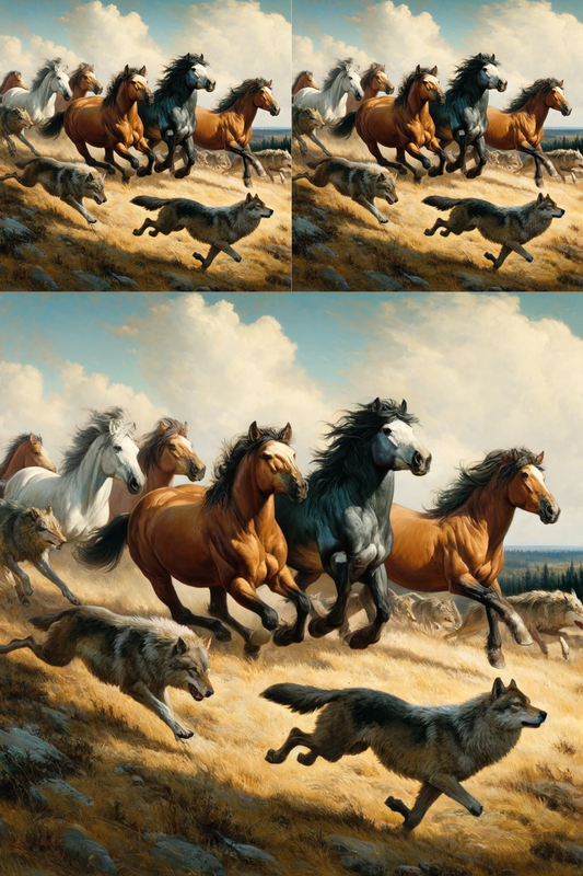 Stickerbogen Pferd und Wolf Kat. Nr. 31