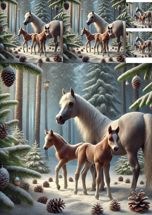 Sticker Sheet Horses In The Forest Collage Cat. No. 1435