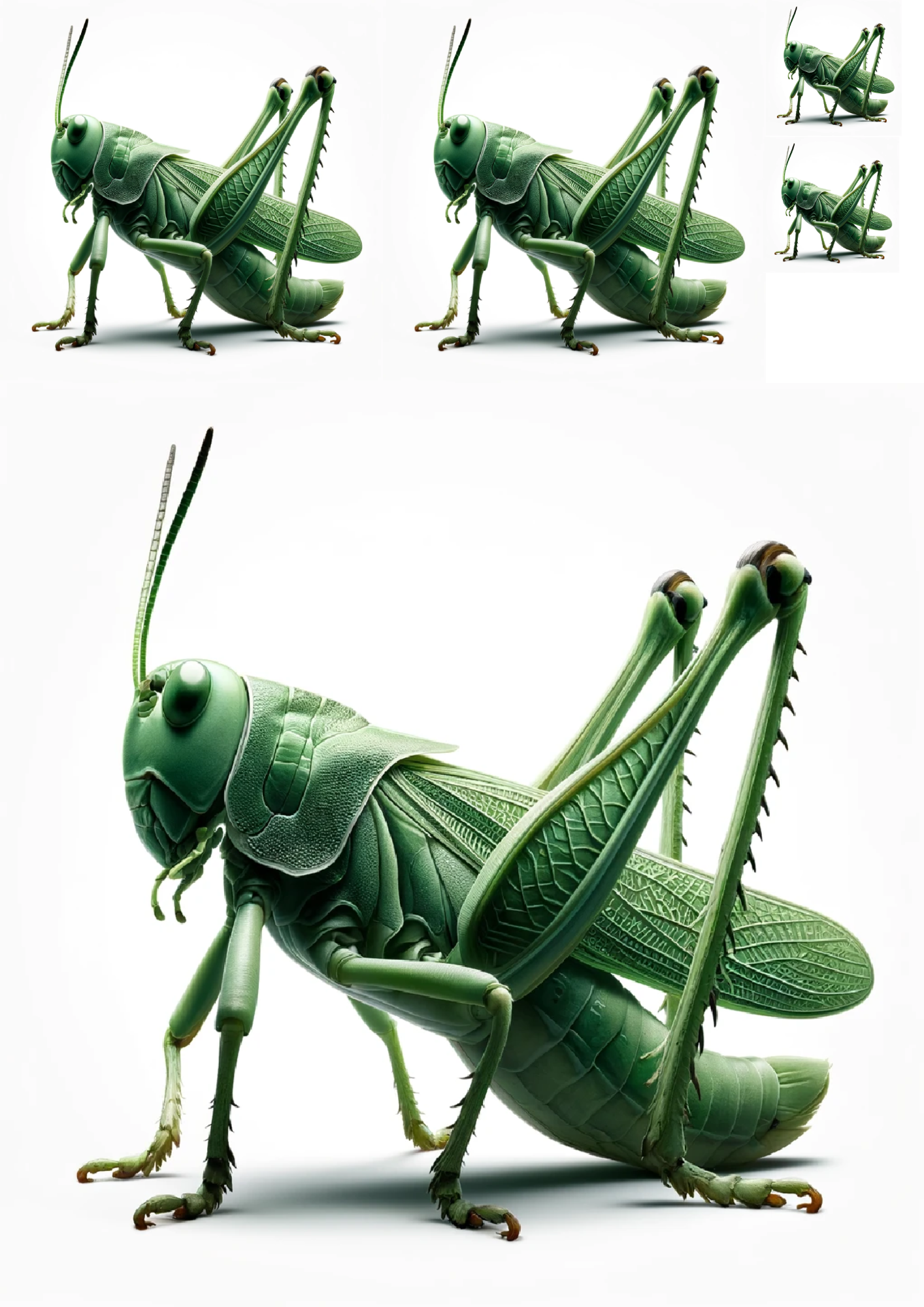 Sticker Sheet / Greeting Card – Grasshopper Collage Cat No. 1057