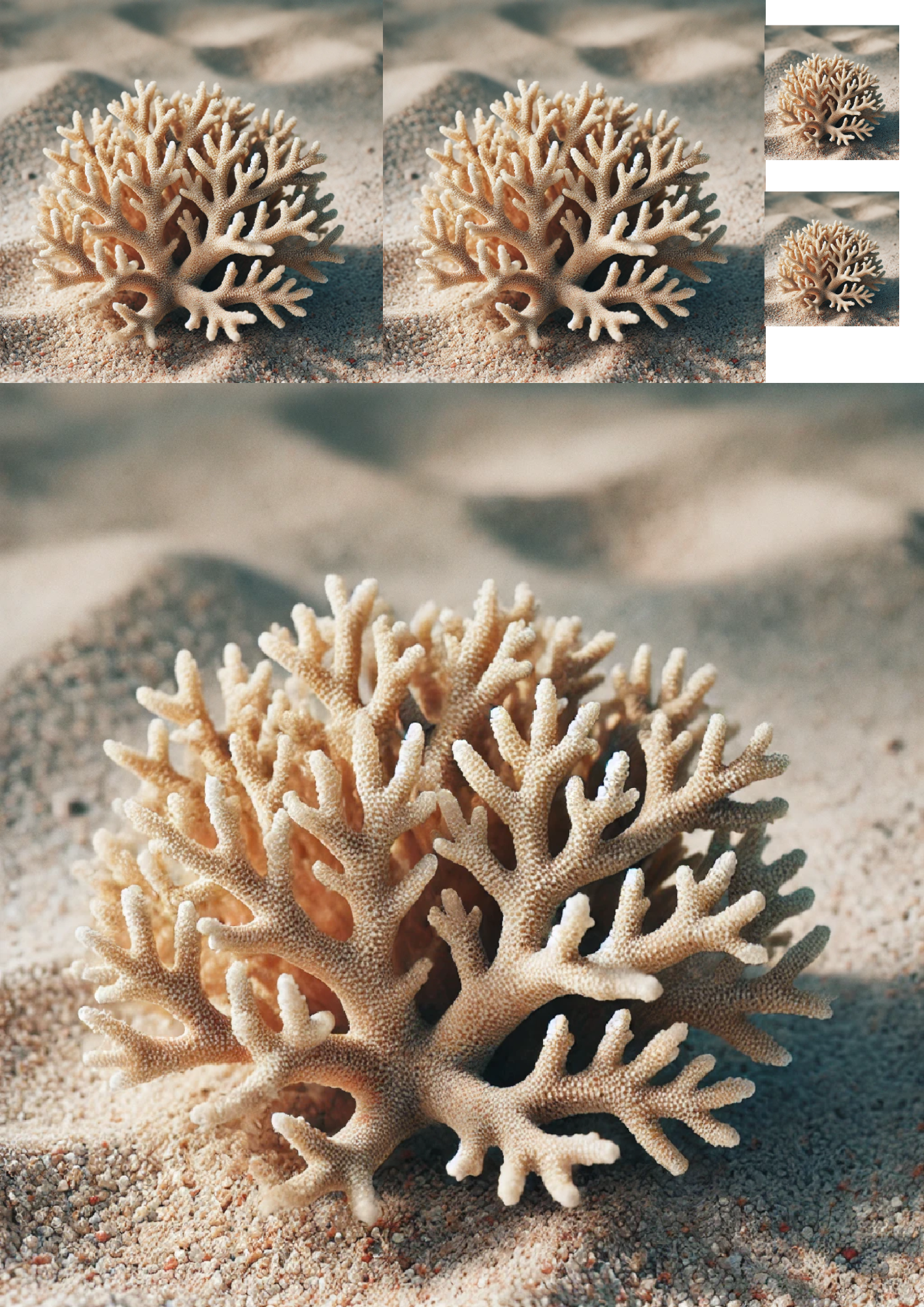 Sticker Sheet / Greeting Card – Coral On The Sand Collage Cat. No. 1293