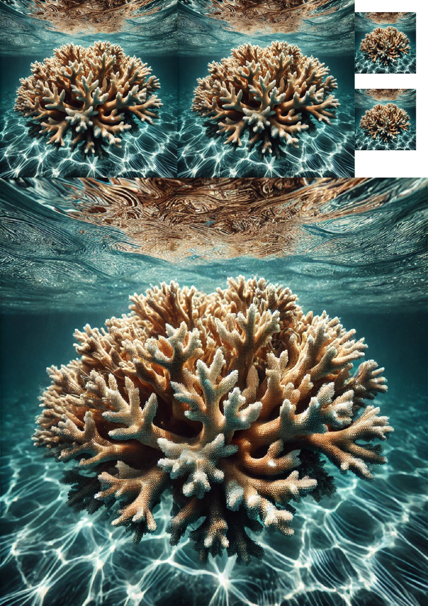 Sticker Sheet / Greeting Card – Coral In The Sea Collage Cat. No. 1295