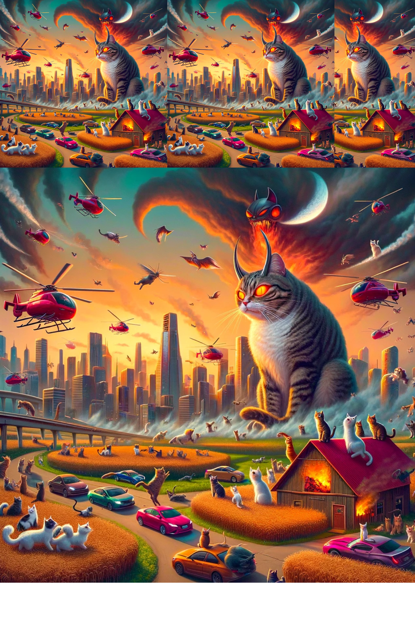 Sticker Sheet / Greeting Card – Cat Giant Cat No. 68