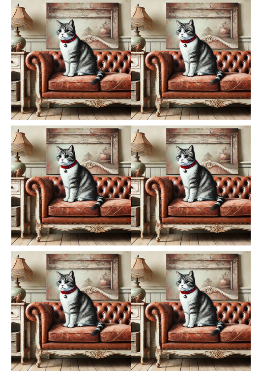 Sticker Sheet – Cat On Sofa Collage Cat. No. 3035