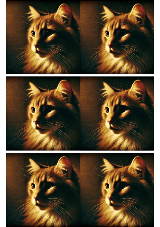 Sticker Sheet Cat In Rembrandt Style Collage Cat. No. 2032
